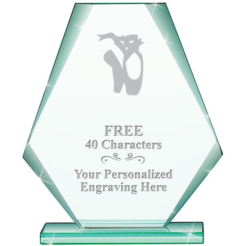 6" JADE PYRAMID CRYSTAL AWARD