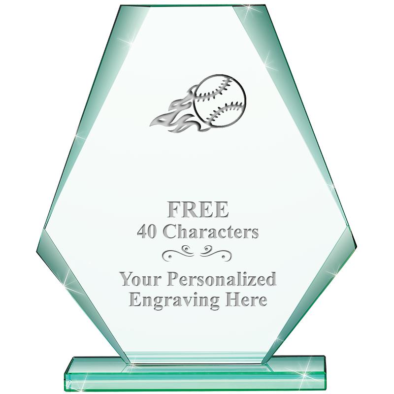 6" JADE PYRAMID CRYSTAL AWARD