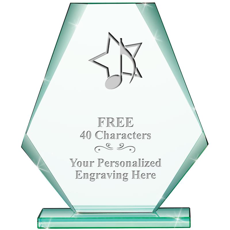 6" JADE PYRAMID CRYSTAL AWARD