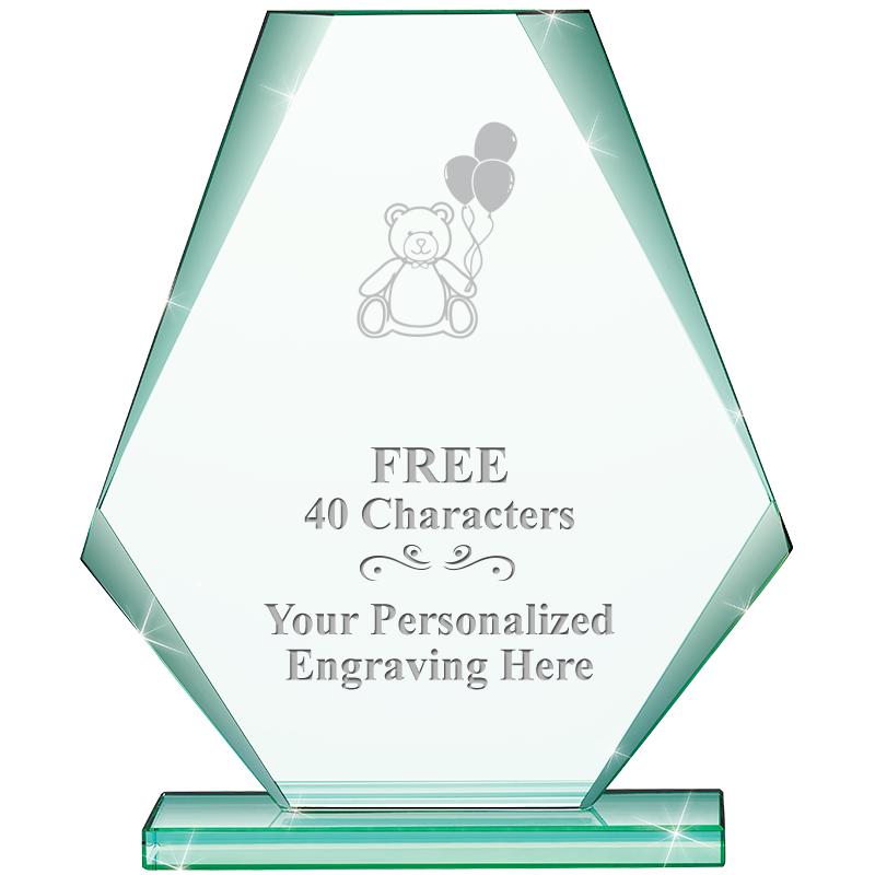 6" JADE PYRAMID CRYSTAL AWARD