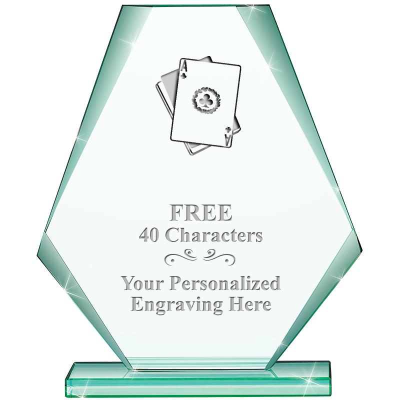 6" JADE PYRAMID CRYSTAL AWARD