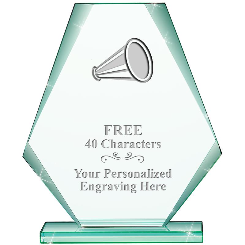 6" JADE PYRAMID CRYSTAL AWARD