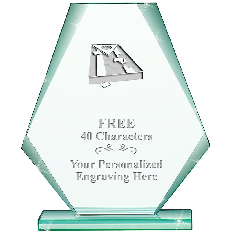 6" JADE PYRAMID CRYSTAL AWARD