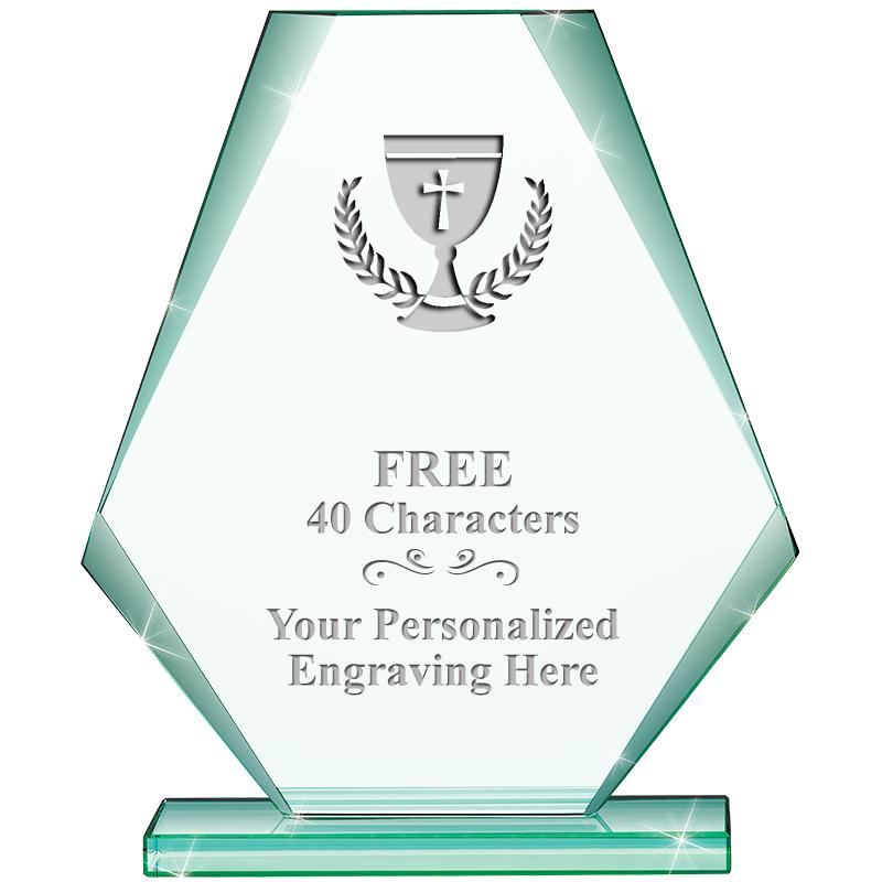 6" JADE PYRAMID CRYSTAL AWARD