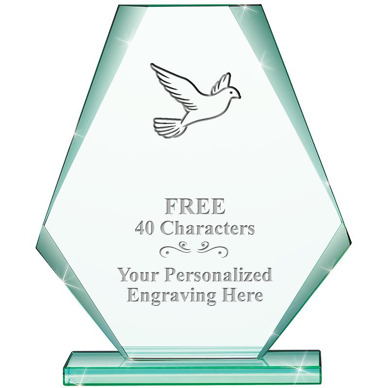 6" JADE PYRAMID CRYSTAL AWARD