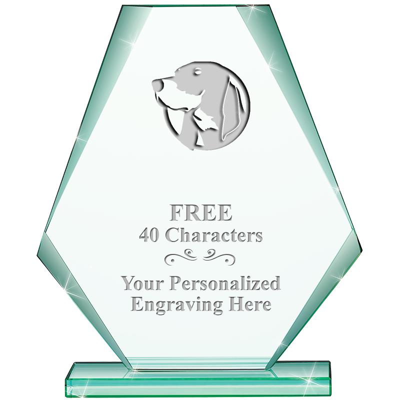 6" JADE PYRAMID CRYSTAL AWARD