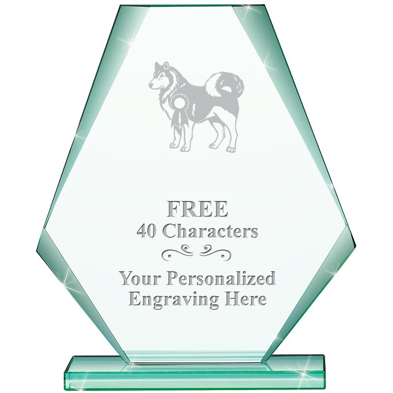 6" JADE PYRAMID CRYSTAL AWARD