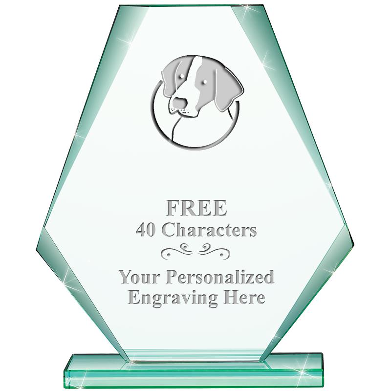 6" JADE PYRAMID CRYSTAL AWARD