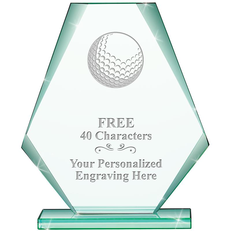 6" JADE PYRAMID CRYSTAL AWARD