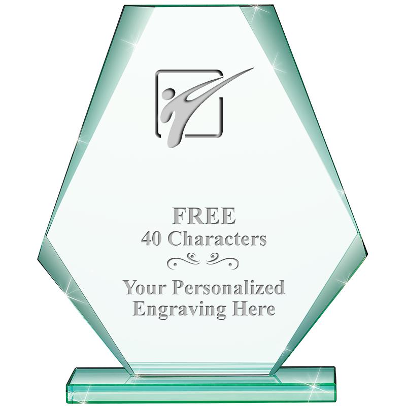 6" JADE PYRAMID CRYSTAL AWARD