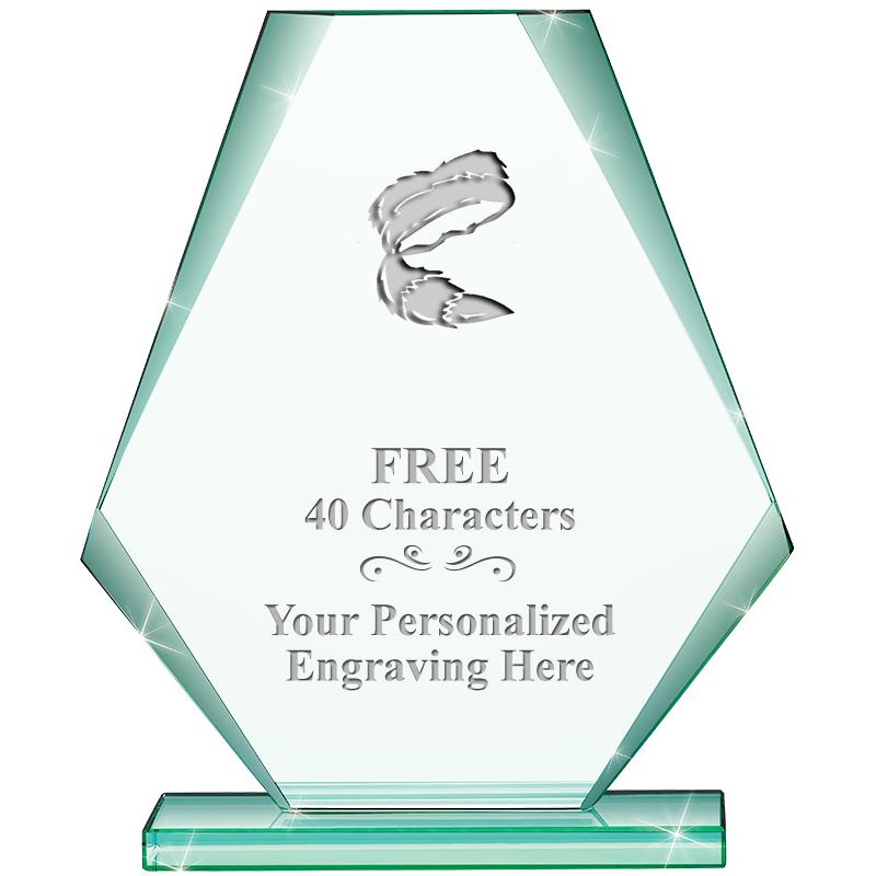 6" JADE PYRAMID CRYSTAL AWARD