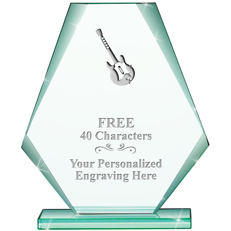 6" JADE PYRAMID CRYSTAL AWARD