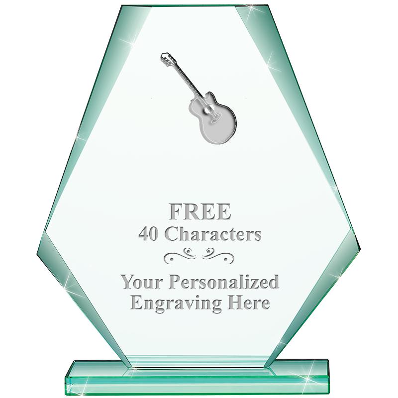 6" JADE PYRAMID CRYSTAL AWARD