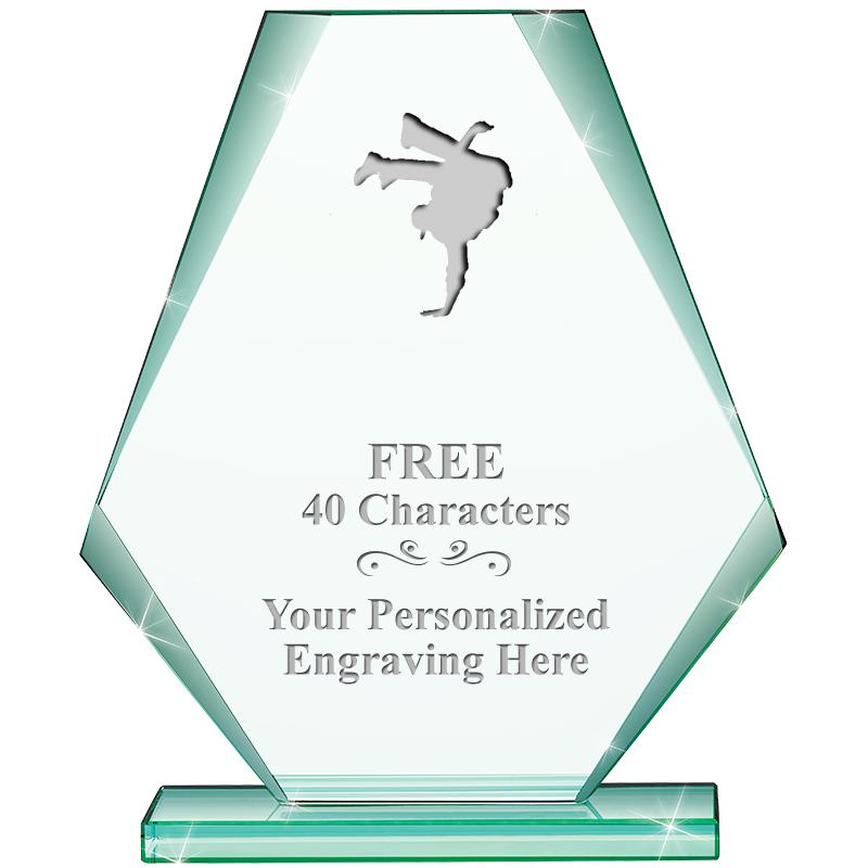 6" JADE PYRAMID CRYSTAL AWARD