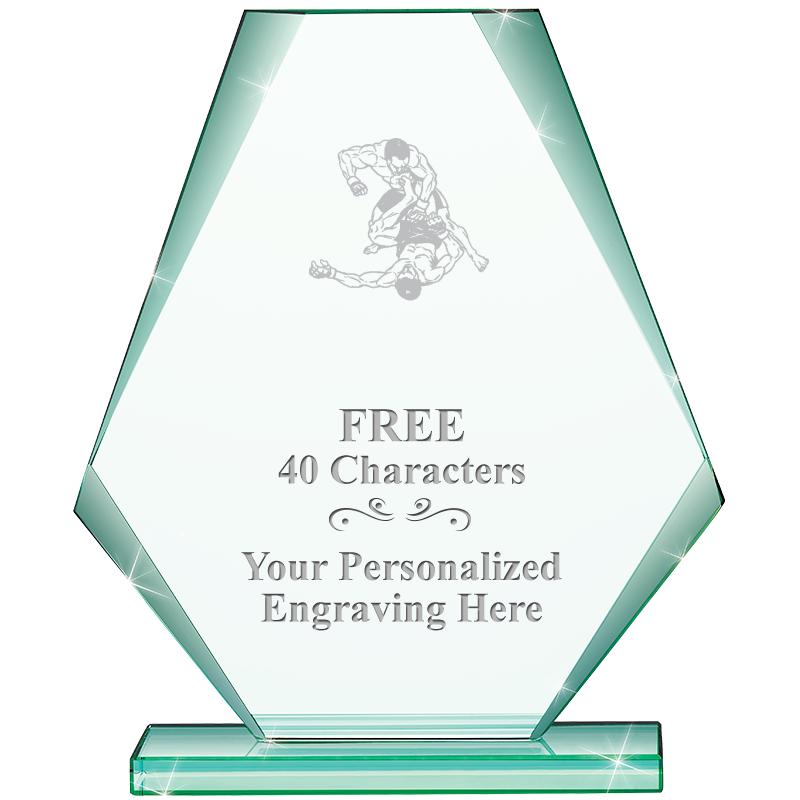 6" JADE PYRAMID CRYSTAL AWARD