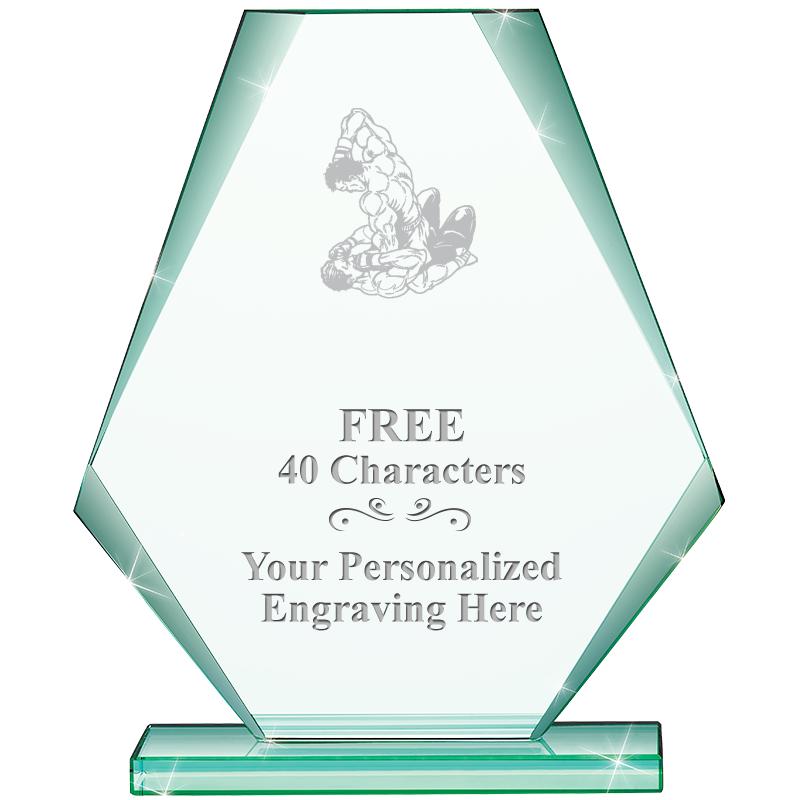 6" JADE PYRAMID CRYSTAL AWARD