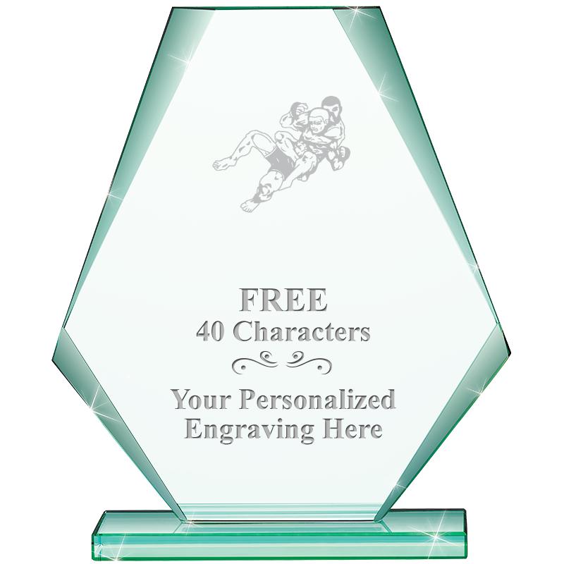 6" JADE PYRAMID CRYSTAL AWARD