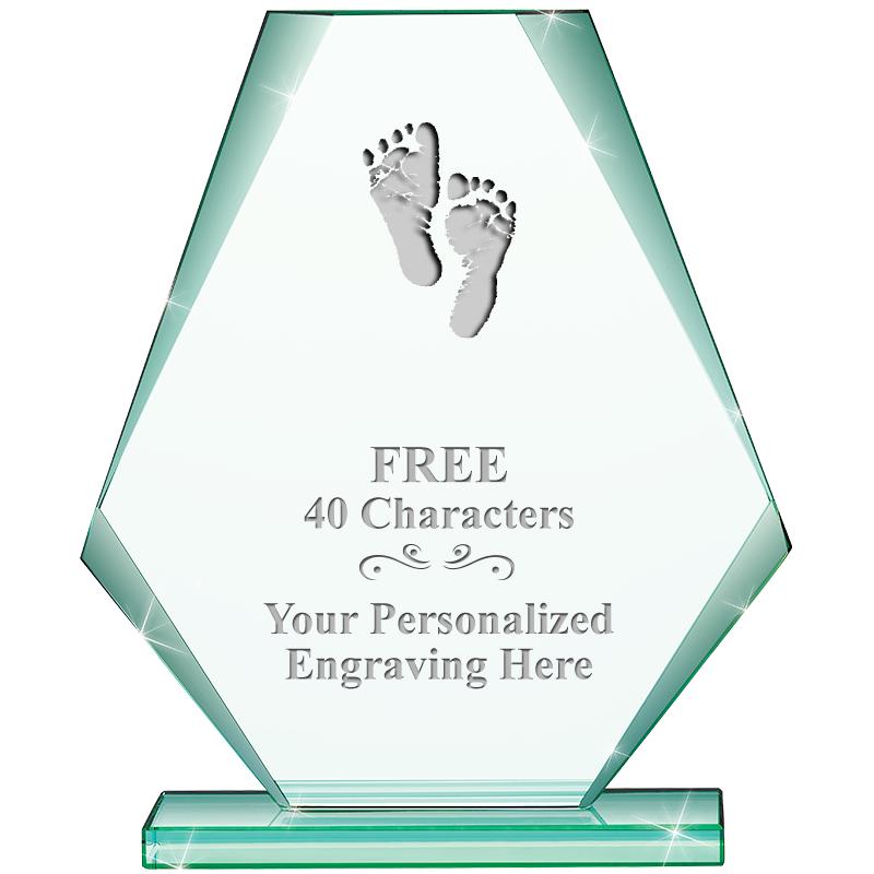 6" JADE PYRAMID CRYSTAL AWARD