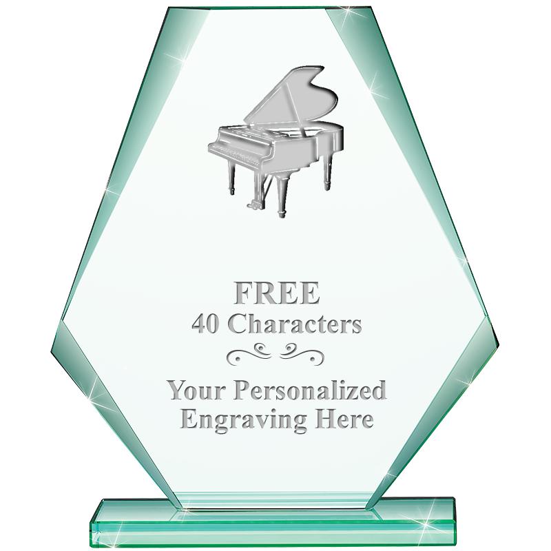 6" JADE PYRAMID CRYSTAL AWARD