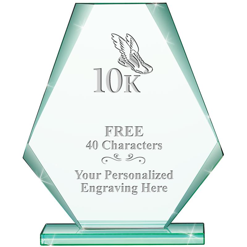 6" JADE PYRAMID CRYSTAL AWARD