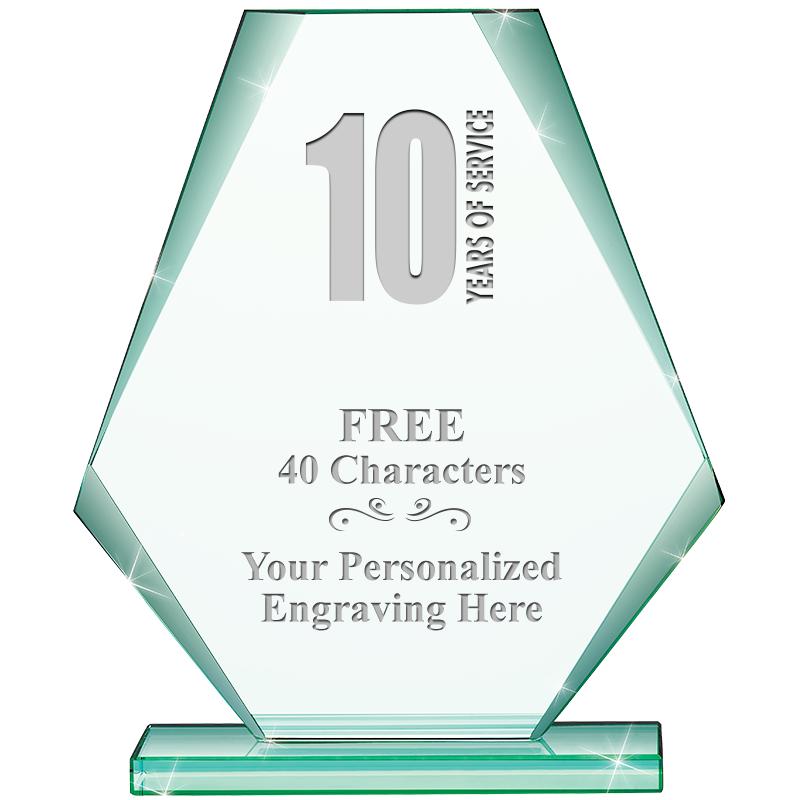 6" JADE PYRAMID CRYSTAL AWARD