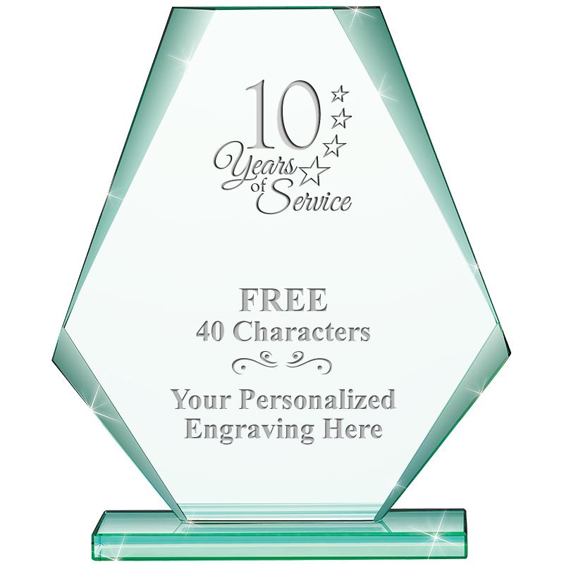 6" JADE PYRAMID CRYSTAL AWARD