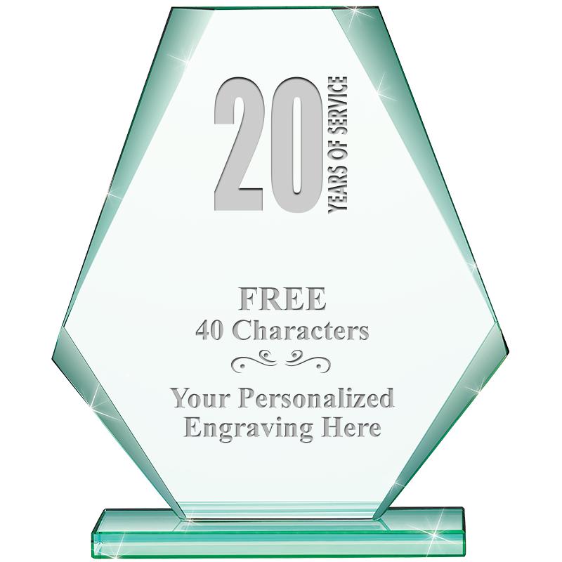 6" JADE PYRAMID CRYSTAL AWARD