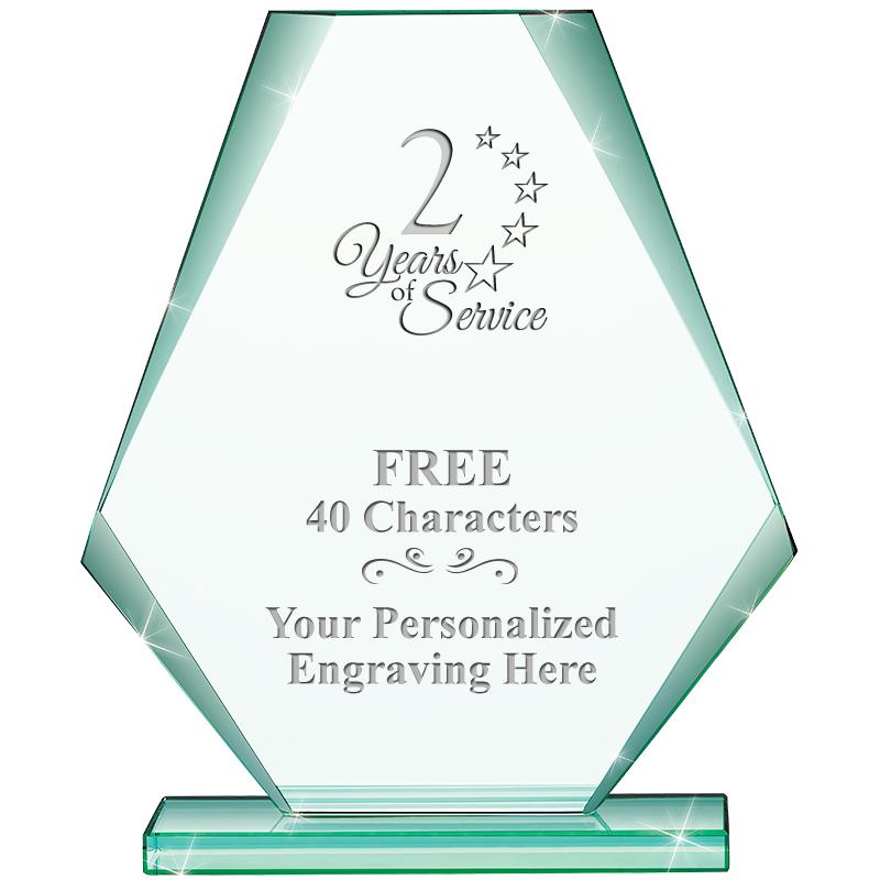 6" JADE PYRAMID CRYSTAL AWARD