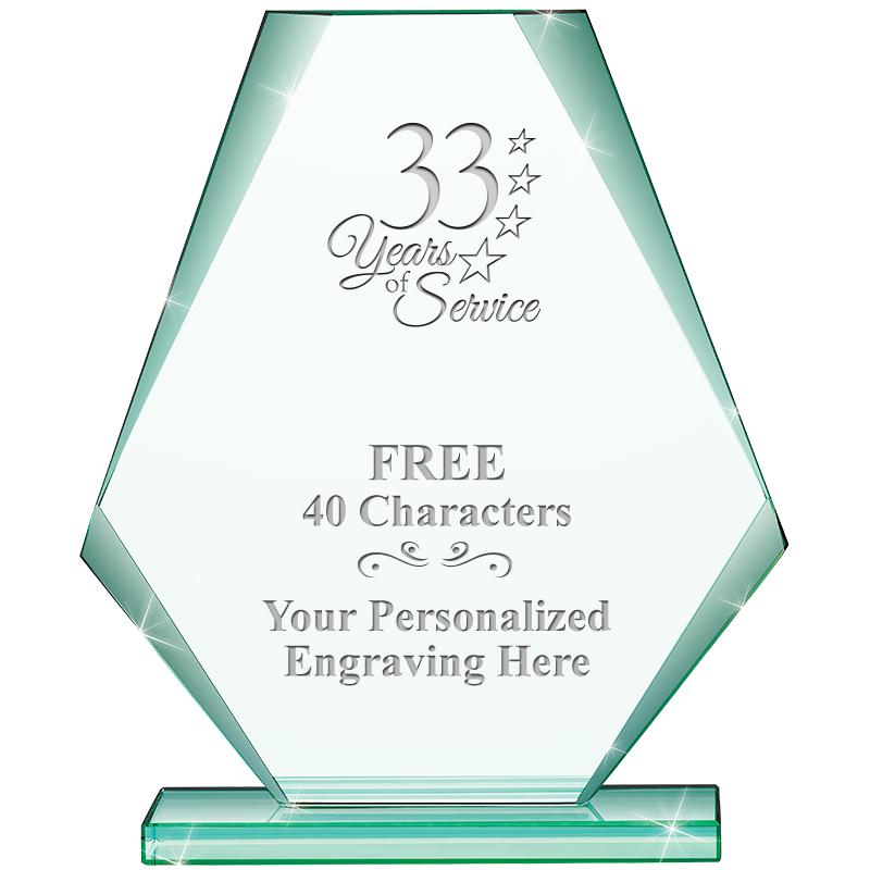 6" JADE PYRAMID CRYSTAL AWARD