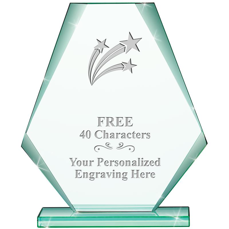 6" JADE PYRAMID CRYSTAL AWARD