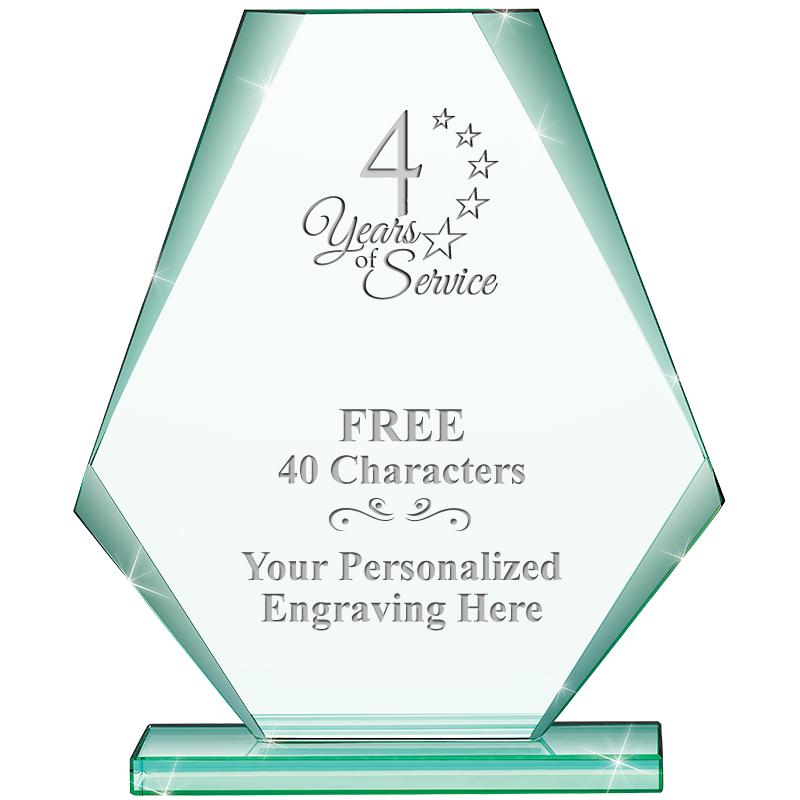 6" JADE PYRAMID CRYSTAL AWARD