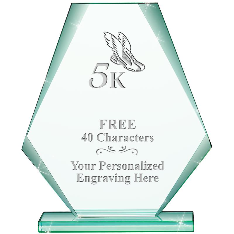 6" JADE PYRAMID CRYSTAL AWARD