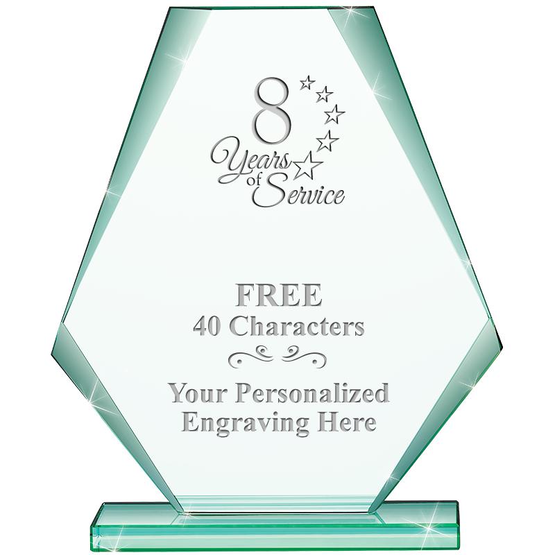 6" JADE PYRAMID CRYSTAL AWARD