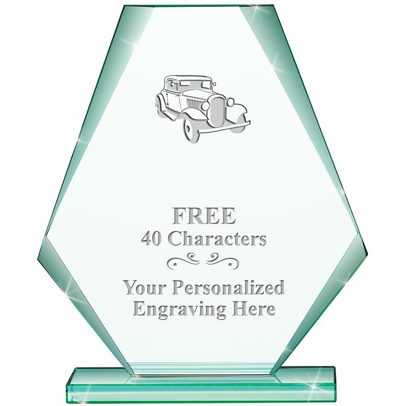 6" JADE PYRAMID CRYSTAL AWARD