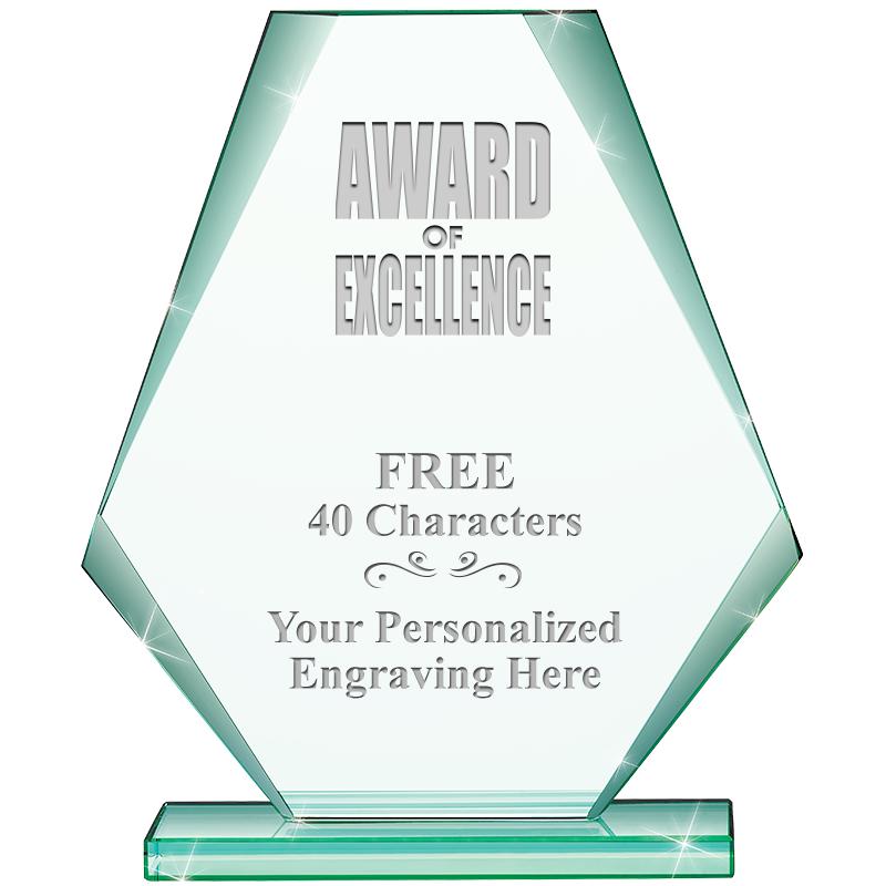 6" JADE PYRAMID CRYSTAL AWARD