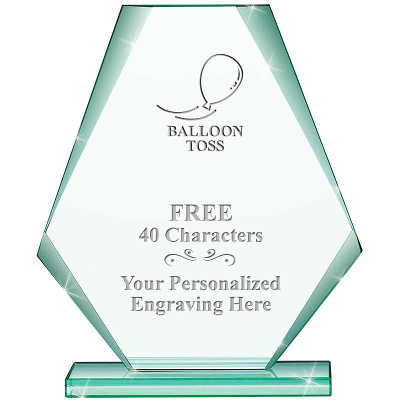 6" JADE PYRAMID CRYSTAL AWARD