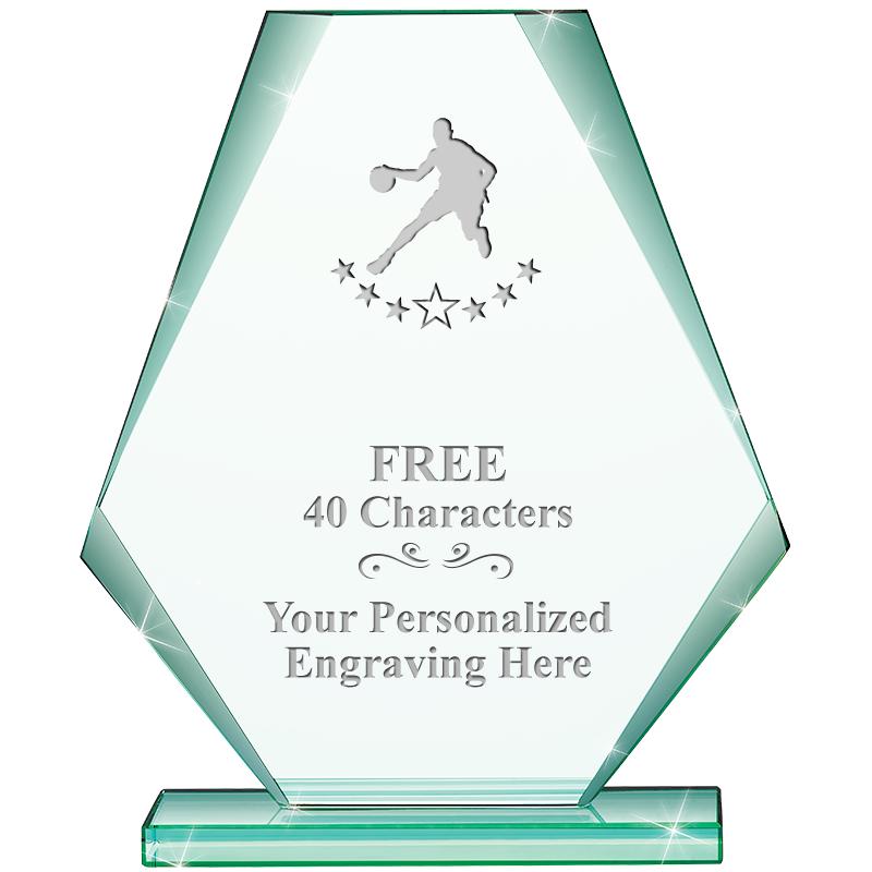 6" JADE PYRAMID CRYSTAL AWARD