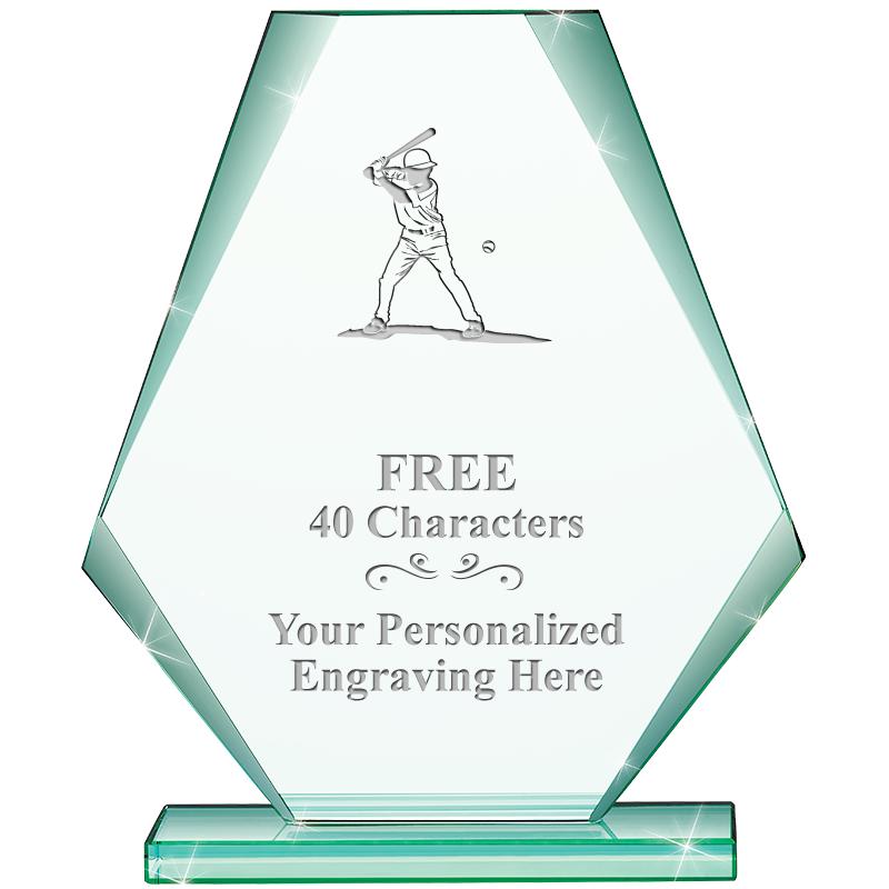 6" JADE PYRAMID CRYSTAL AWARD