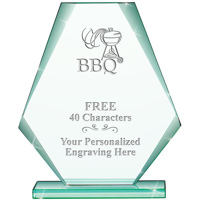 6" JADE PYRAMID CRYSTAL AWARD