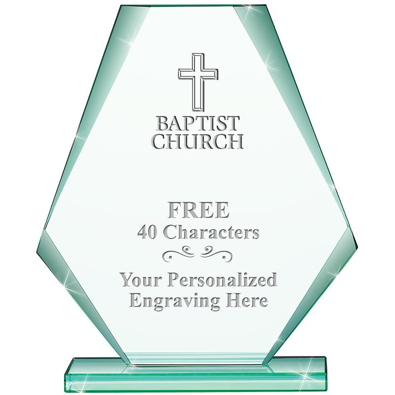 6" JADE PYRAMID CRYSTAL AWARD