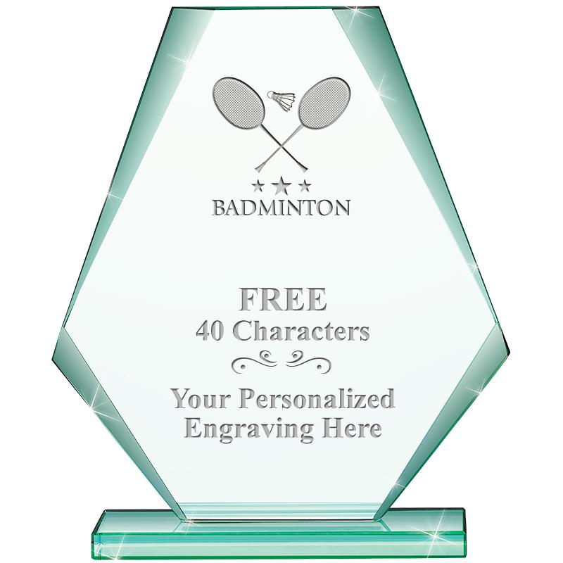 6" JADE PYRAMID CRYSTAL AWARD