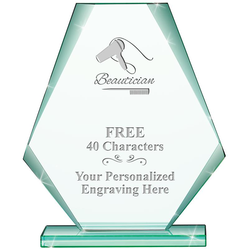 6" JADE PYRAMID CRYSTAL AWARD