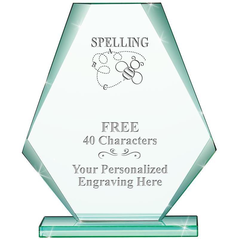 6" JADE PYRAMID CRYSTAL AWARD