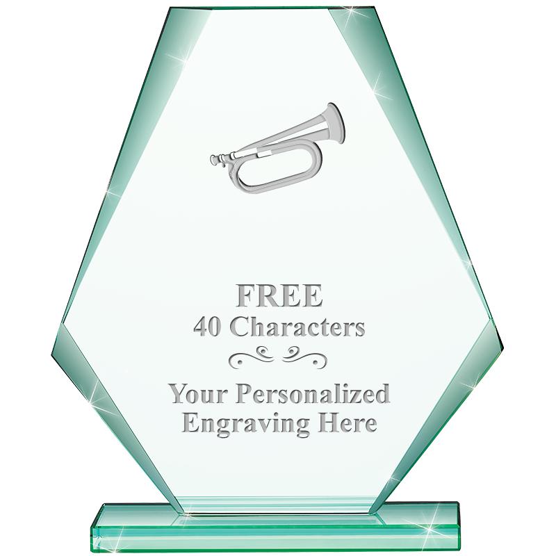 6" JADE PYRAMID CRYSTAL AWARD