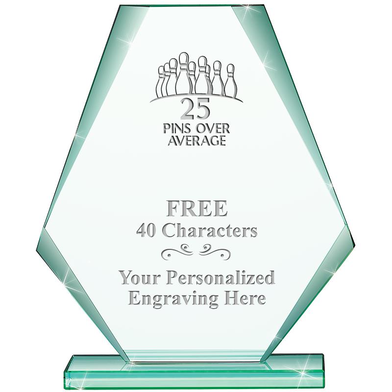 6" JADE PYRAMID CRYSTAL AWARD