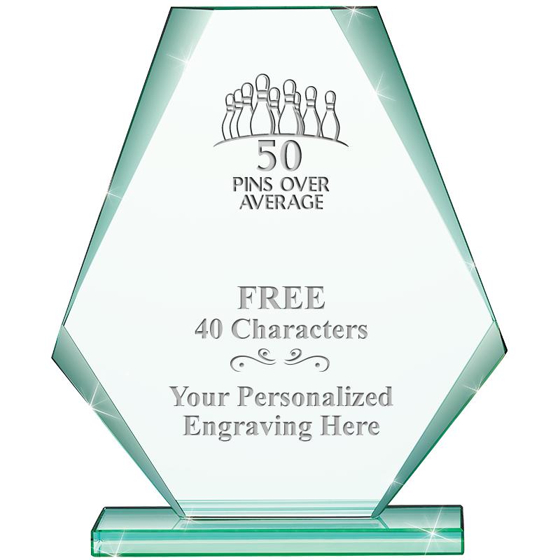 6" JADE PYRAMID CRYSTAL AWARD