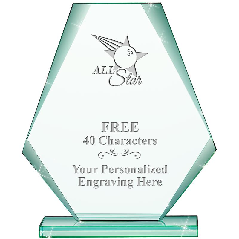 6" JADE PYRAMID CRYSTAL AWARD