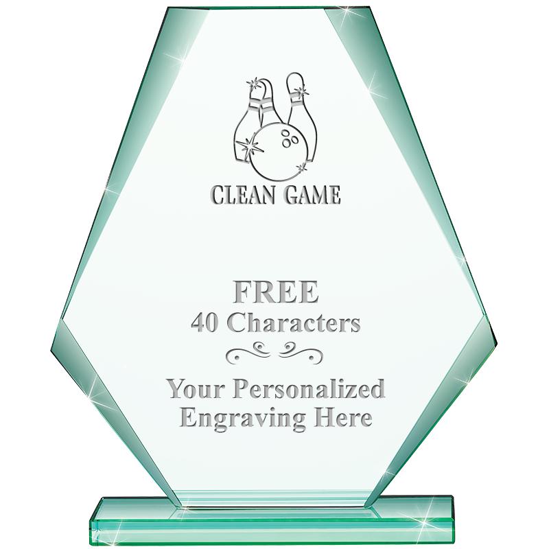 6" JADE PYRAMID CRYSTAL AWARD