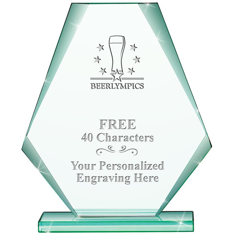 6" JADE PYRAMID CRYSTAL AWARD