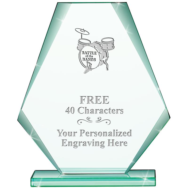 6" JADE PYRAMID CRYSTAL AWARD